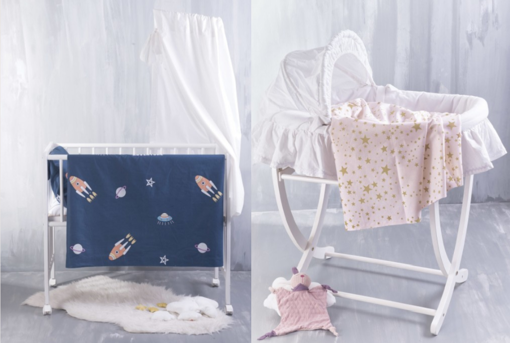 Σεντόνι Λίκνου Rythmos Estella Ροζ 80x110